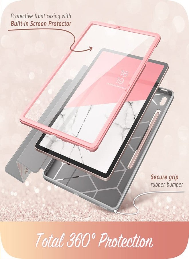 آي-بلاسون جراب i-Blason Cosmo لجهاز Samsung Galaxy Tab S7 FE 12.4" إصدار 2021 فقط، غطاء ثلاثي الطي يغطي كامل الجهاز مع واقي شاشة مدمج، غطاء ذكي واقٍ مع خاصية التشغيل/الإيقاف التلقائي وحامل قلم (رخامي) - Image 4